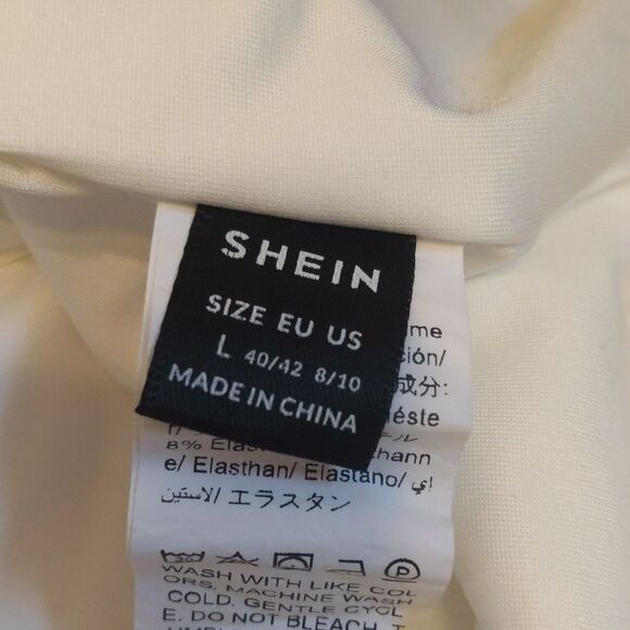 SHEIN EZwear ruched drawstring side tie camisole dress, ivory off white L - Picture 10 of 12